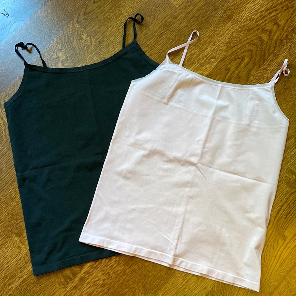 Ann Taylor Black & Light Pink Tank Top Duo